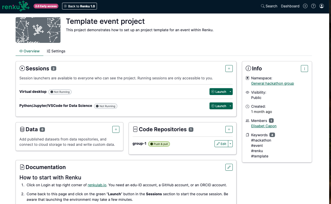 Renku Project with Documentation