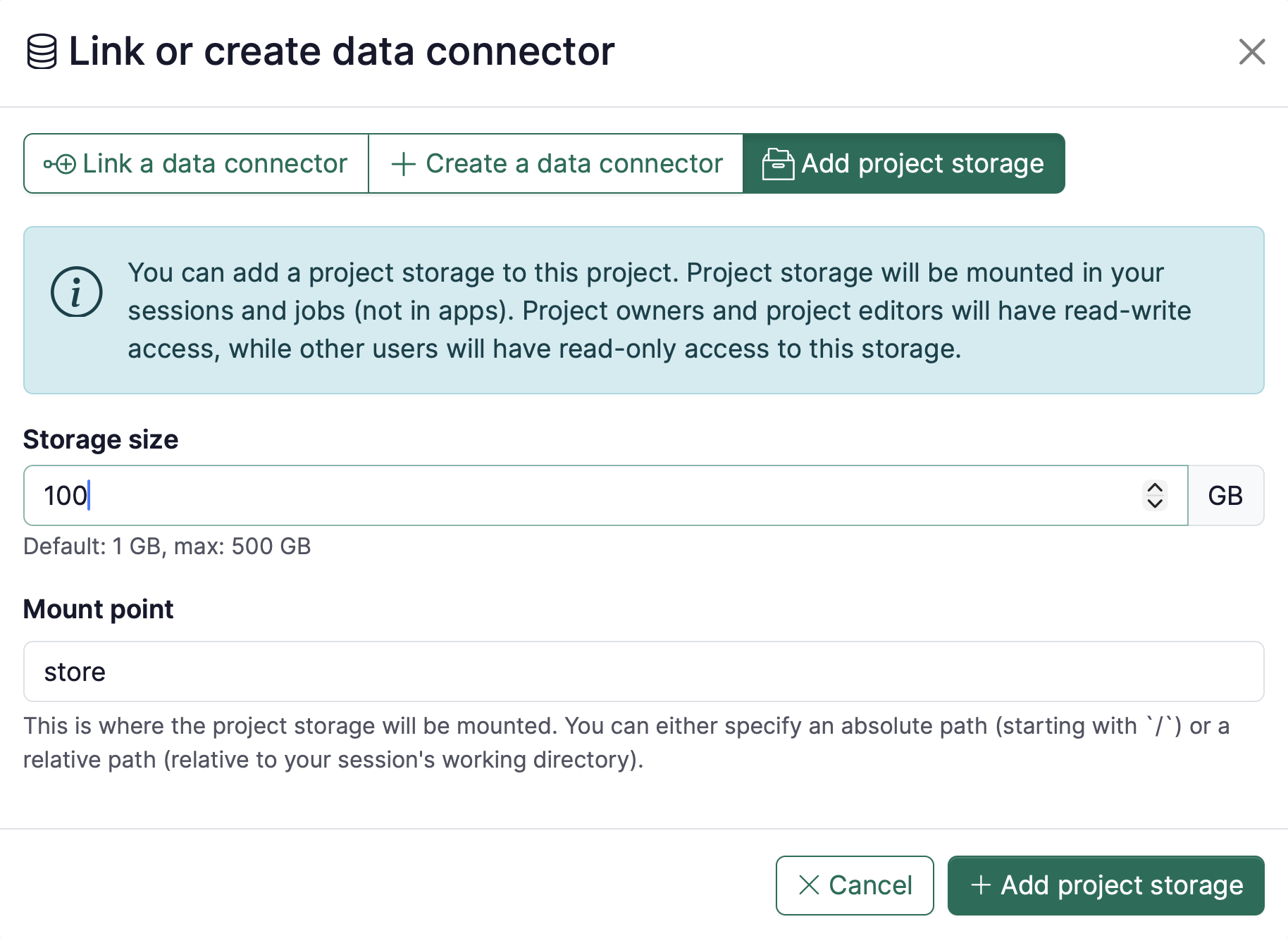 Project storage